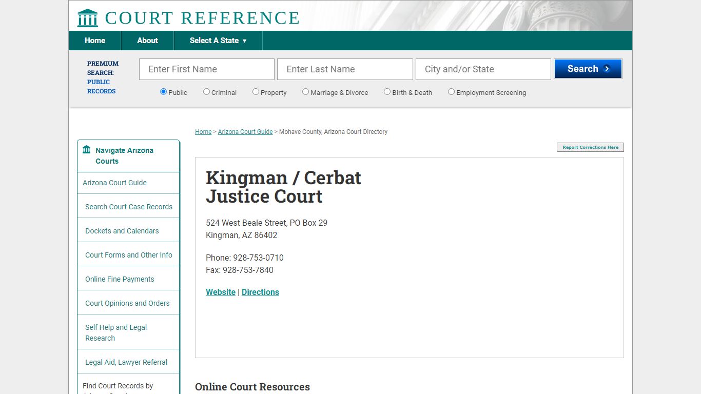 Kingman / Cerbat Justice Court - CourtReference.com